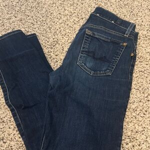 7 for all Mankind Dark Blue Skinny Jeans